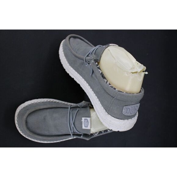 HEY DUDE WALLEY STRETCH CANVAS LIGHT GREY SIZE US 4 - Picture 1 of 11